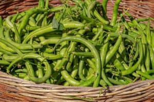 beans, vegetables, basket