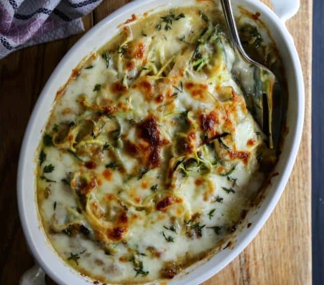 French Onion Zoodle Bake