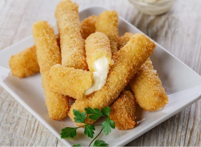 Keto Fried Mozzarella Sticks