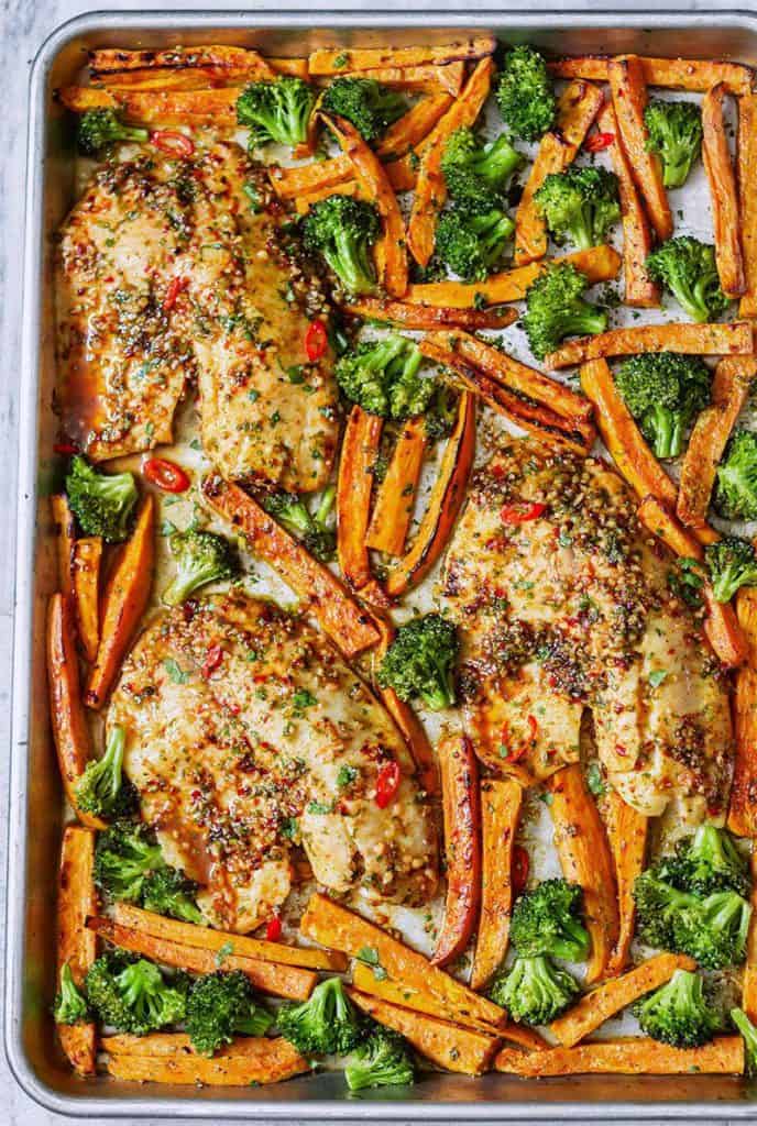 Sheet-Pan Tilapia and Vegetable Medley